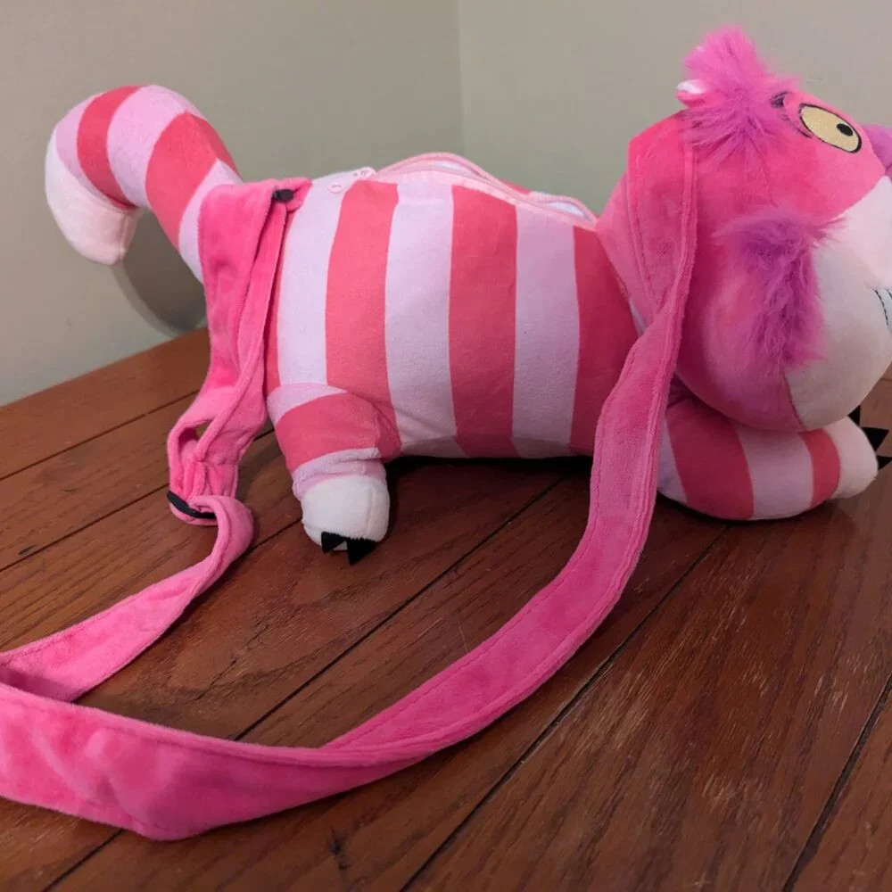 Disney Cheshire Cat Plush Costume Companion Purse Alice in Wonderland Cosplay - Picture 2 of 8